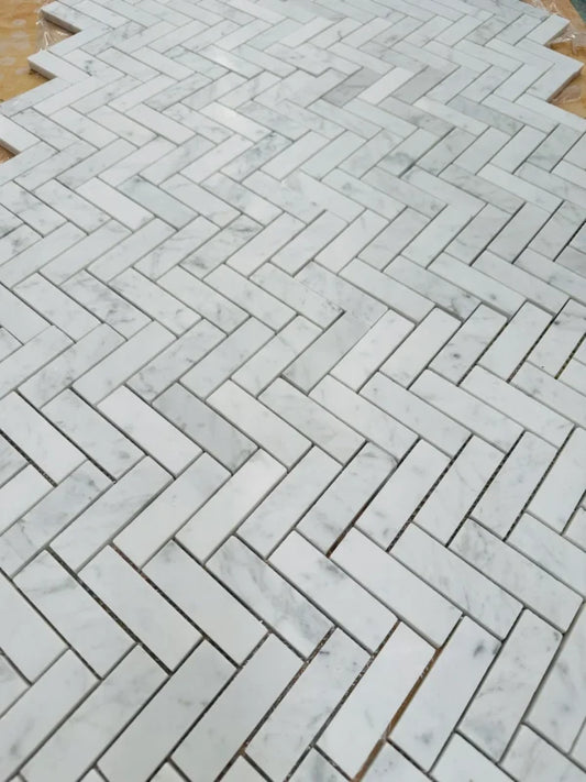 Marble Bianca Carrara Herringbone
