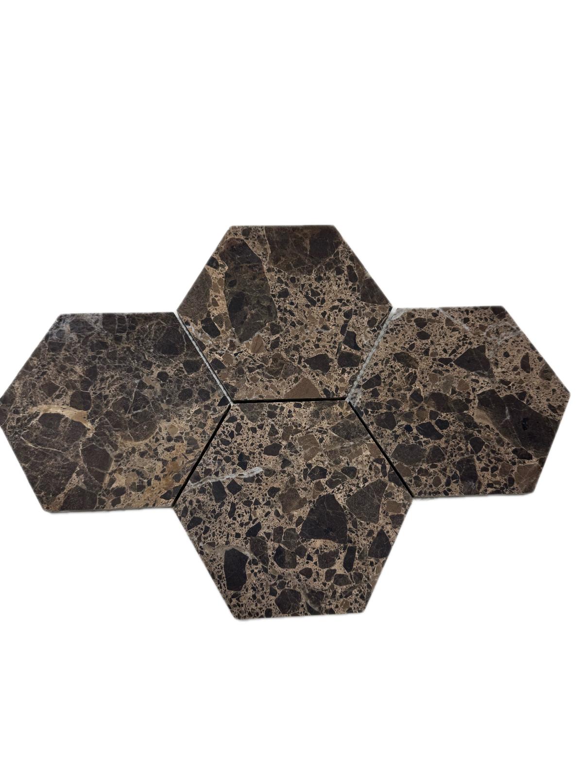 art 709 Marmer Marron Emperador Hexagon