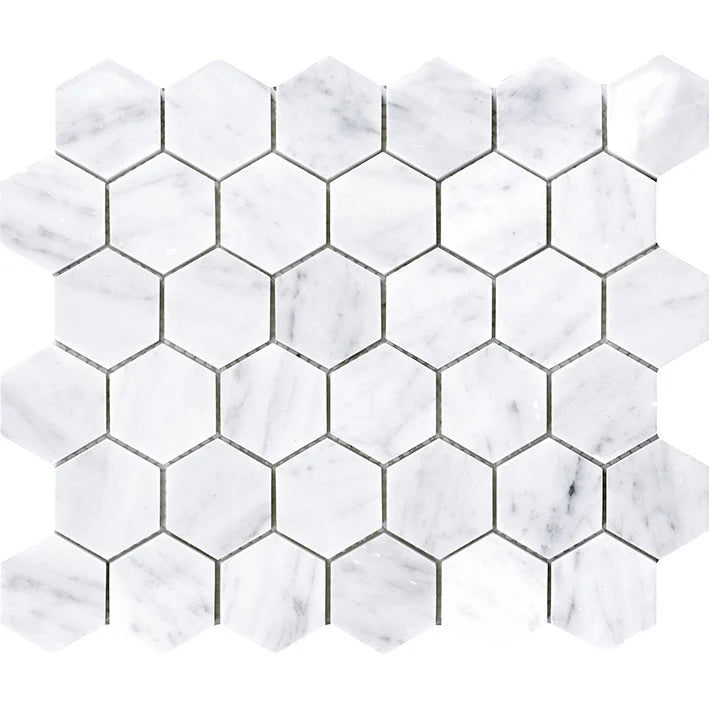 Bianca Carrara Hexagon Marmer