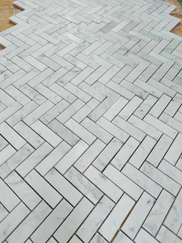 Marble Bianca Carrara Herringbone