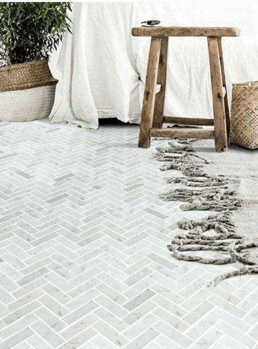 Marble Bianca Carrara Herringbone