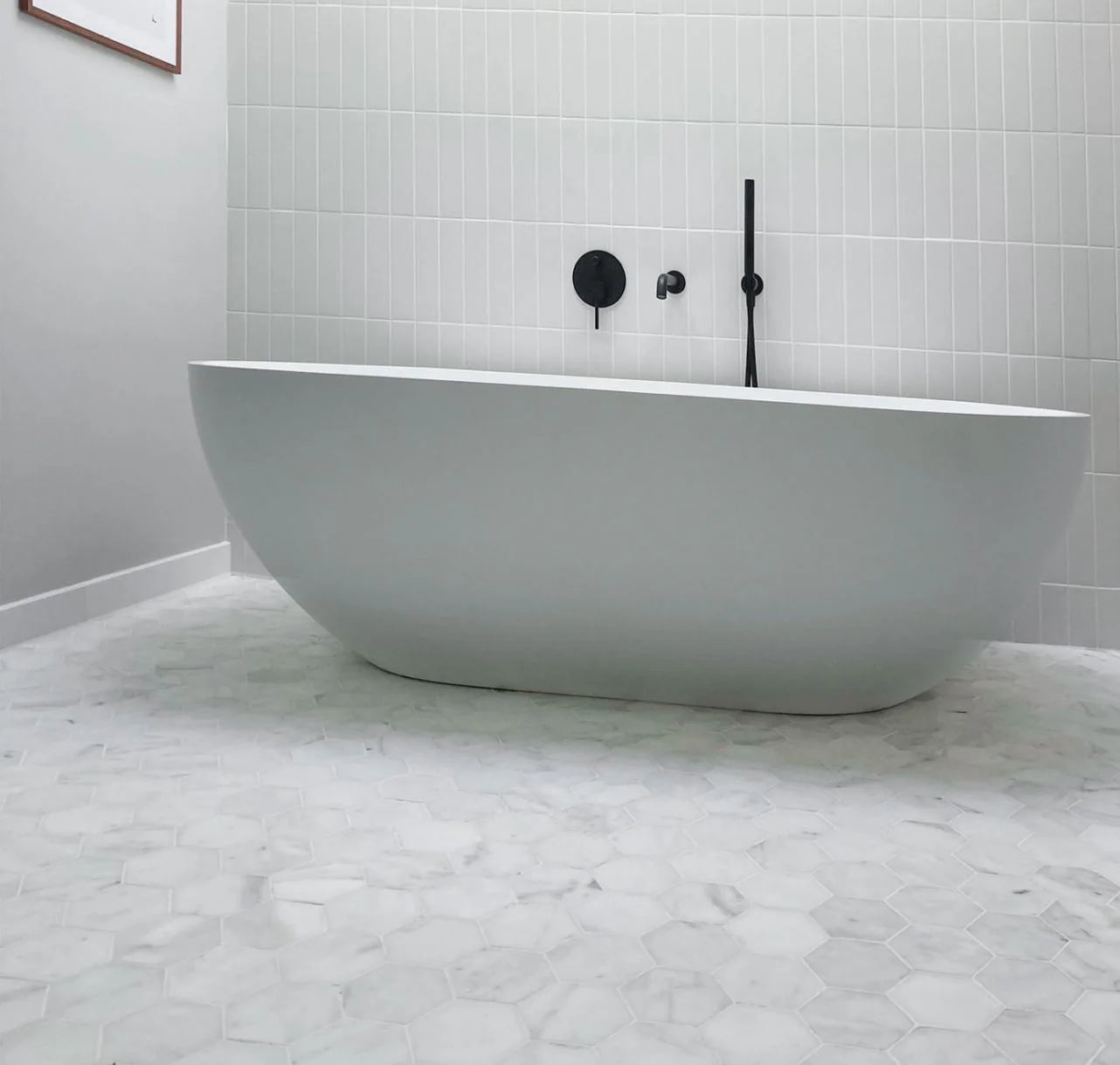 Marmer Hexagon Bianca Carrara | 150mm honed