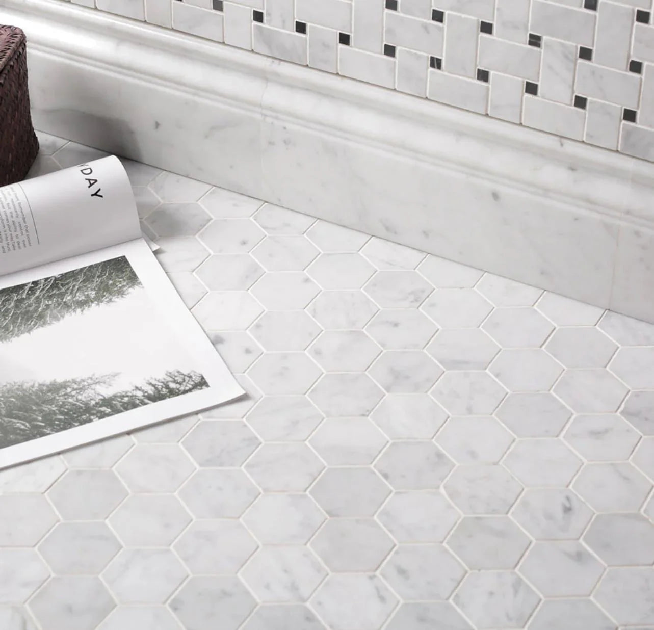 Bianca Carrara Hexagon Marmer