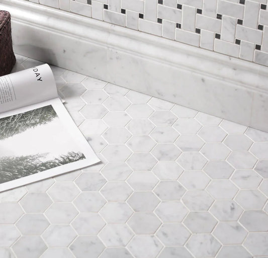 Bianca Carrara Hexagon Marmer
