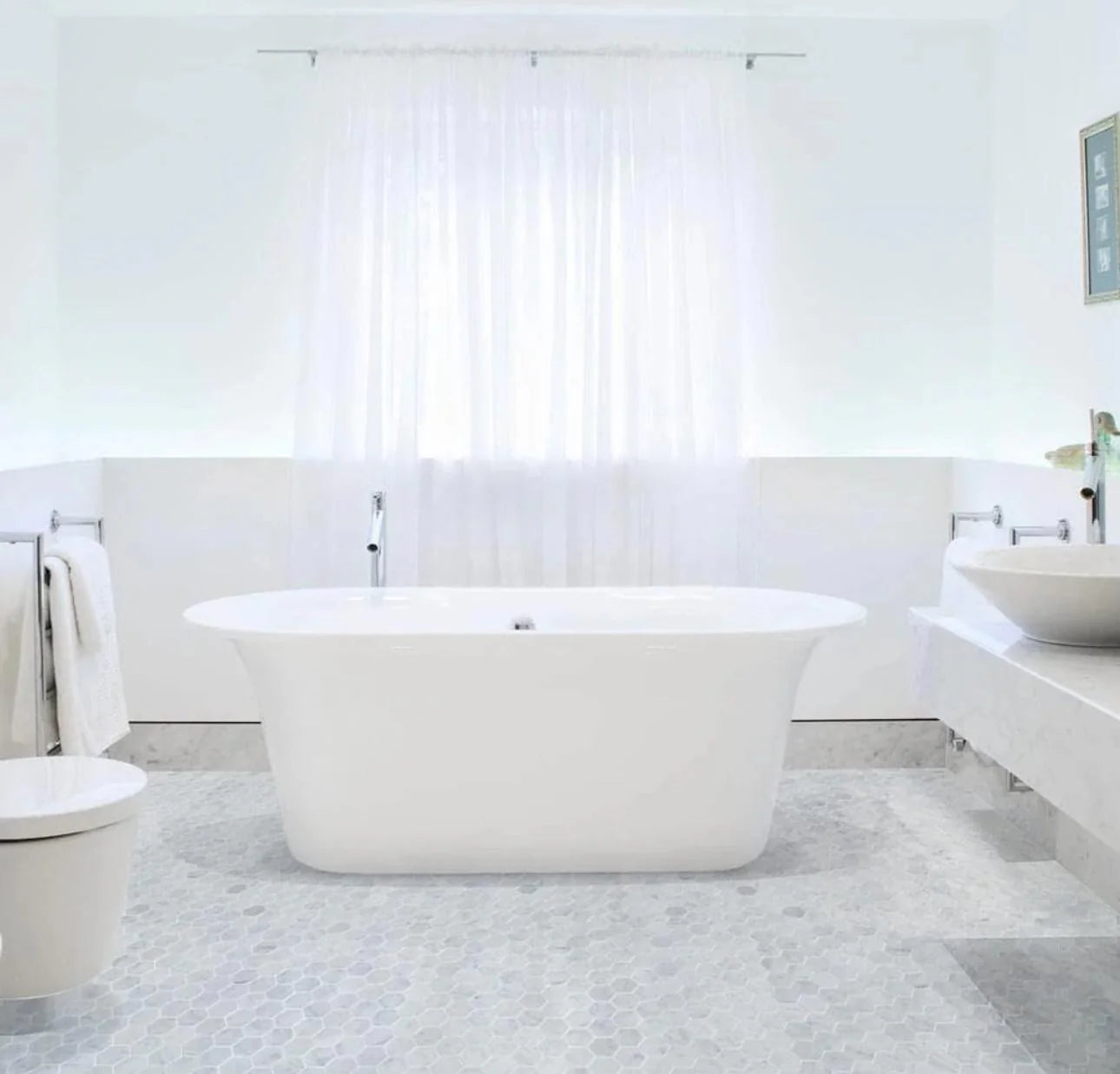 Bianca Carrara Hexagon Marmer