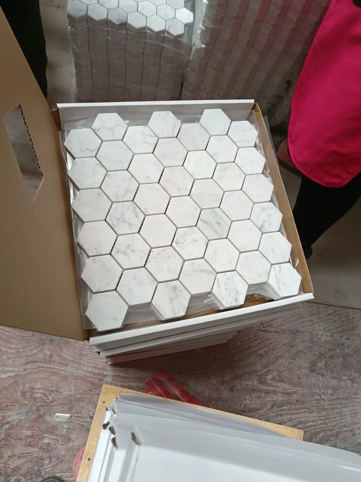 Bianca Carrara Hexagon Marmer