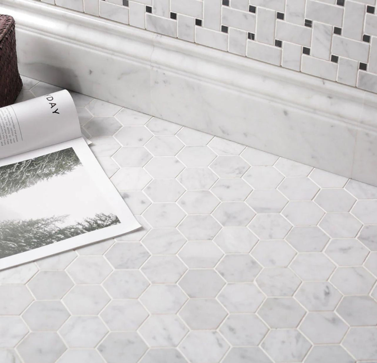 art 720 Marmer Hexagon Bianca Carrara 150mm