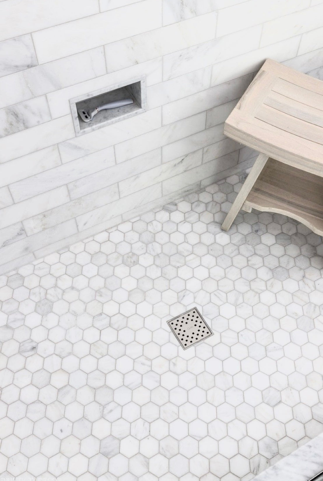 art 720 Marmer Hexagon Bianca Carrara 150mm