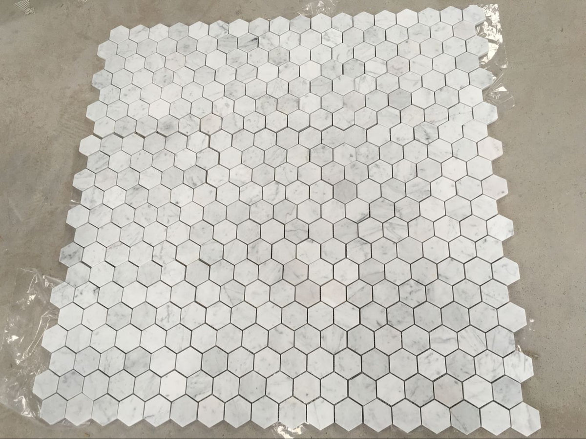 art 720 Marmer Hexagon Bianca Carrara 150mm