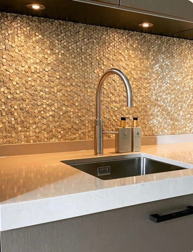 art 727 Reflections Colonial 3D | Hexagon Gold
