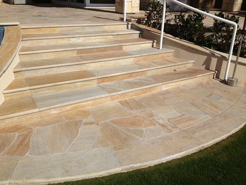 art 791 Flagstones Brasil Yellow Dikformaat 25-40mm 4-8pc M2 geselecteerd materiaal