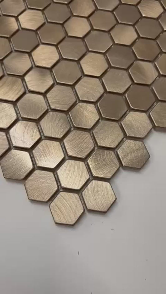 Aluminium Reflections Hexagon Gold
