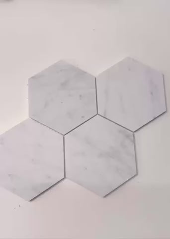 Marmer Hexagon Bianca Carrara | 150mm honed