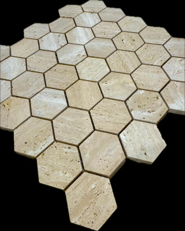 Travertin Hexagon Marmer - Afbeelding 3