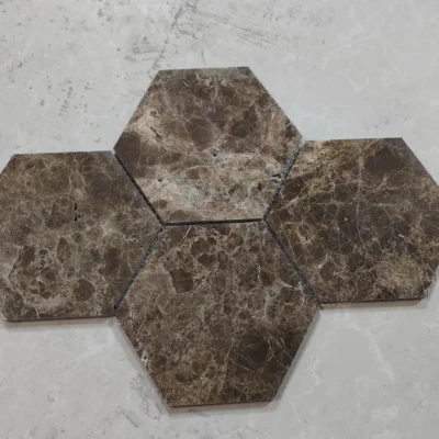 Marmer Hexagon Marron Emperador