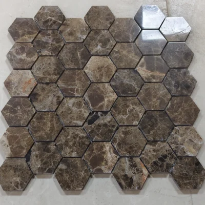 Marron Emperador Hexagon Marmer