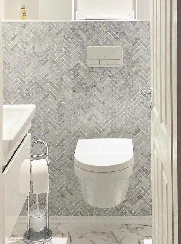Marmer Bianca Carrara Visgraat - Afbeelding 5