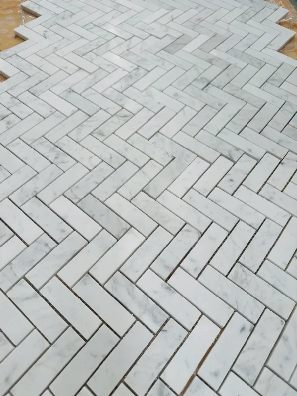 Marmer Bianca Carrara Visgraat - Afbeelding 2