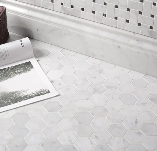 Bianca Carrara Hexagon Marmer - Afbeelding 8