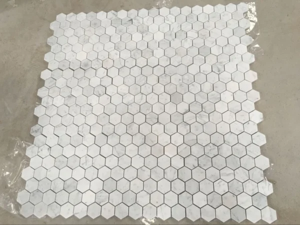 Bianca Carrara Hexagon Marmer - Afbeelding 7