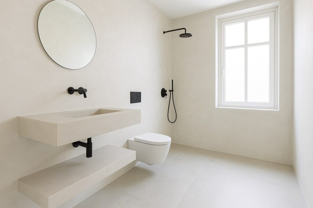 beton cire badkamer licht